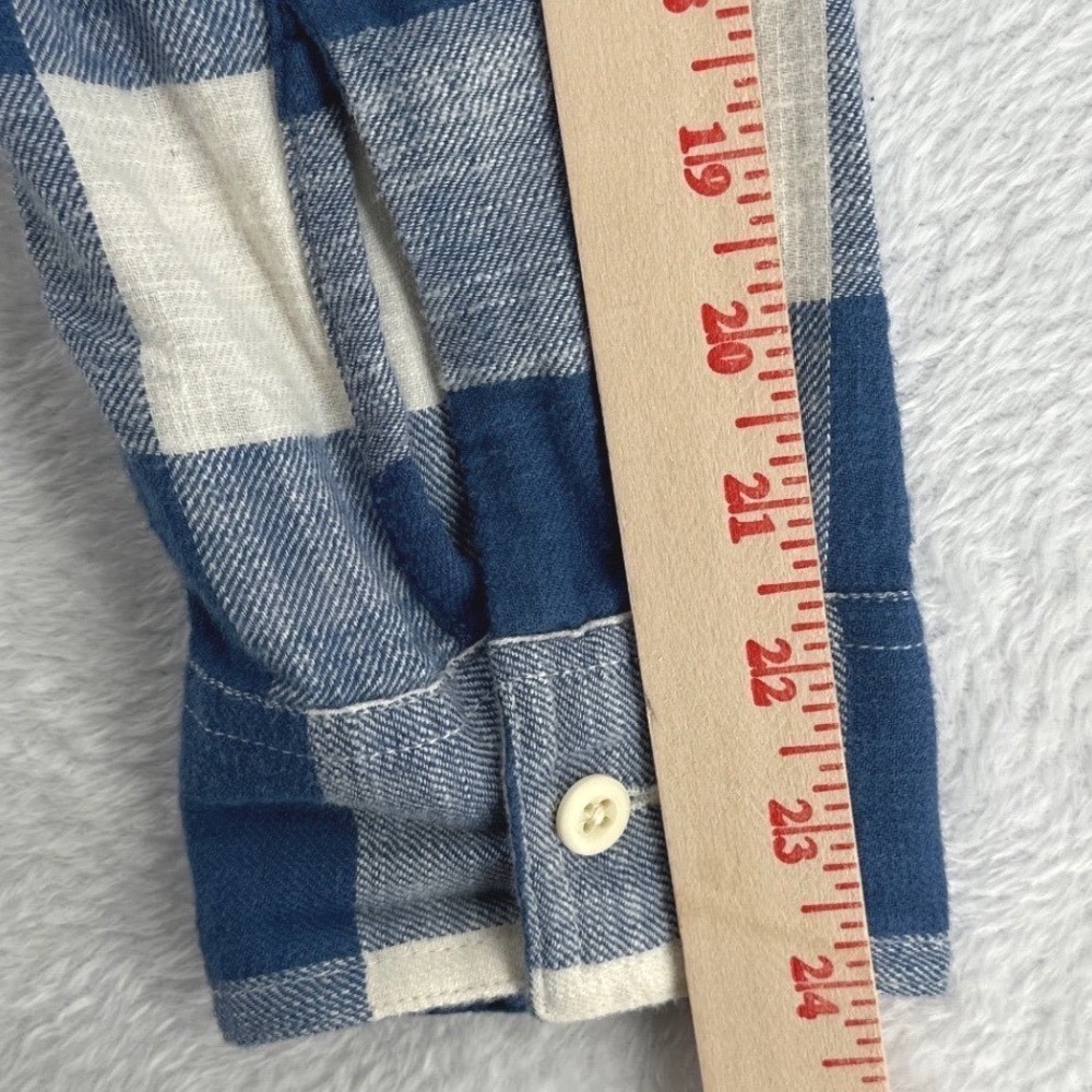 American Eagle Mens Hoodie Shirt Large Blue Plaid Super Soft Flannel Hooded - Picture 10 of 13